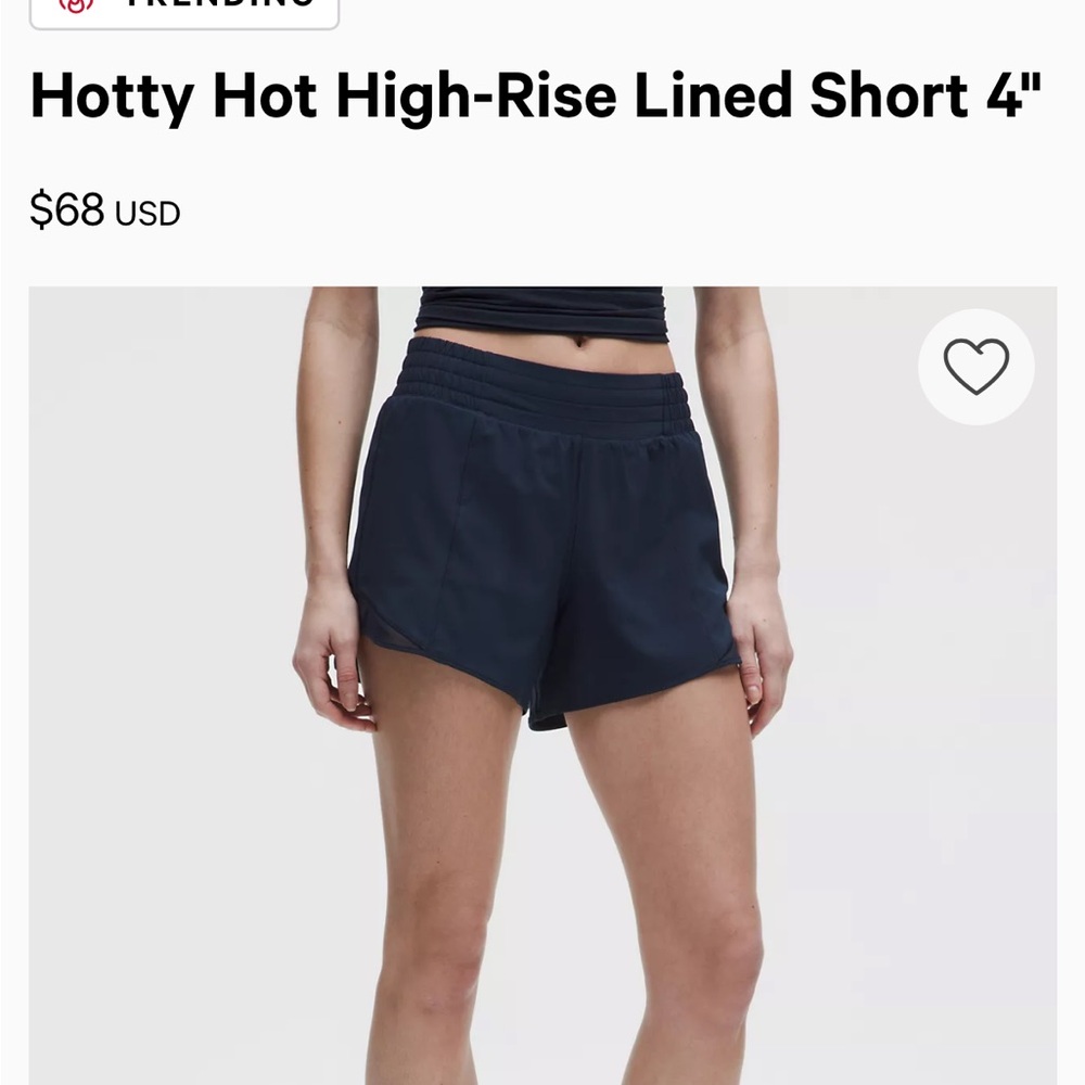 Lululemon navy blue running shorts